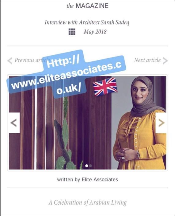 Architect of the Month by Elite Associates UK Magazine - May 2018